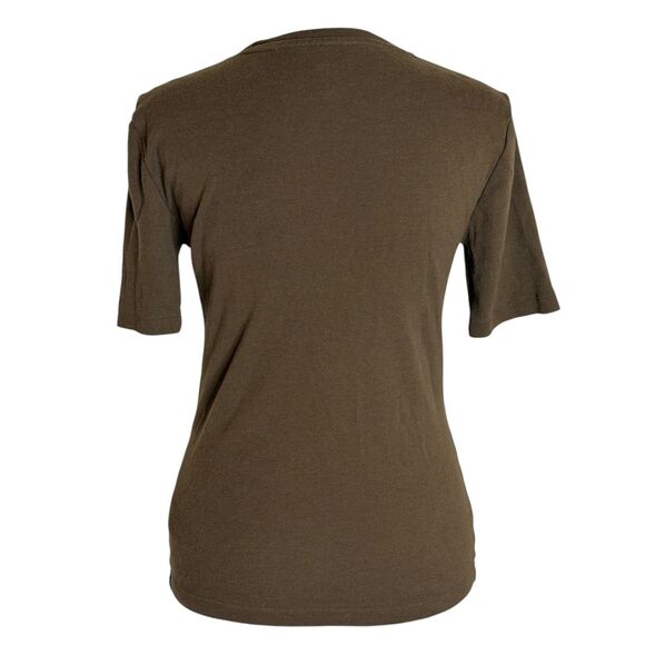 Gap Favorite Tee T Shirt Knit Top Crewneck Short Sleeve Brown S - Picture 2 of 4